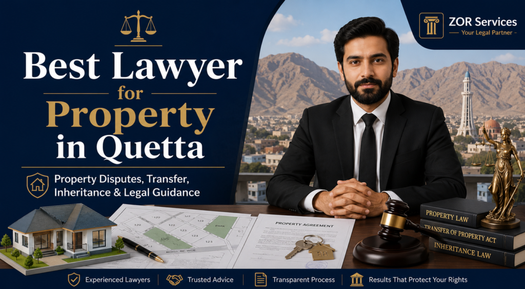 Best lawyer for property in Quetta offering legal guidance for property disputes, transfer, inheritance, and real estate matters