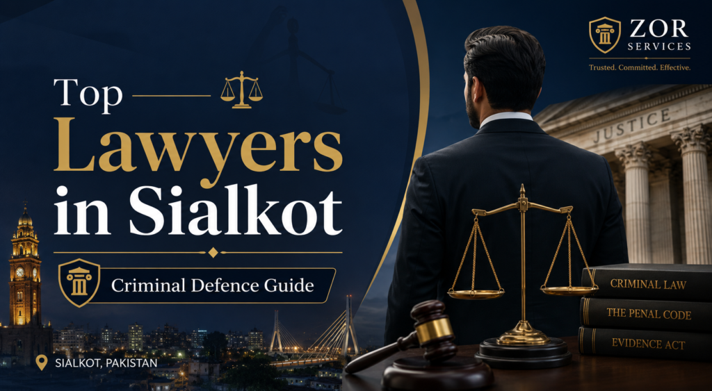 Top lawyers in Sialkot for criminal defence, bail, FIR, cybercrime, fraud, narcotics, family, property and tax legal services